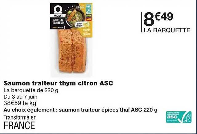 Saumon traiteur thym citron ASC