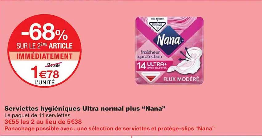 Serviettes hygiéniques Ultra normal plus “Nana”