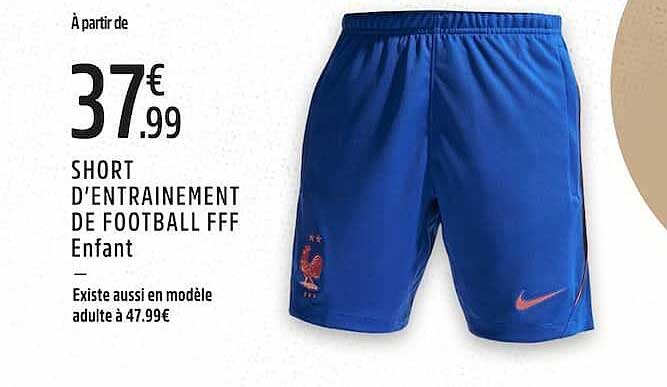 SHORT D'ENTRAINEMENT DE FOOTBALL FFF Enfant
