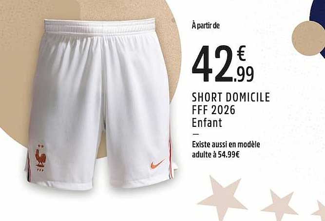 SHORT DOMICILE FFF 2026 Enfant