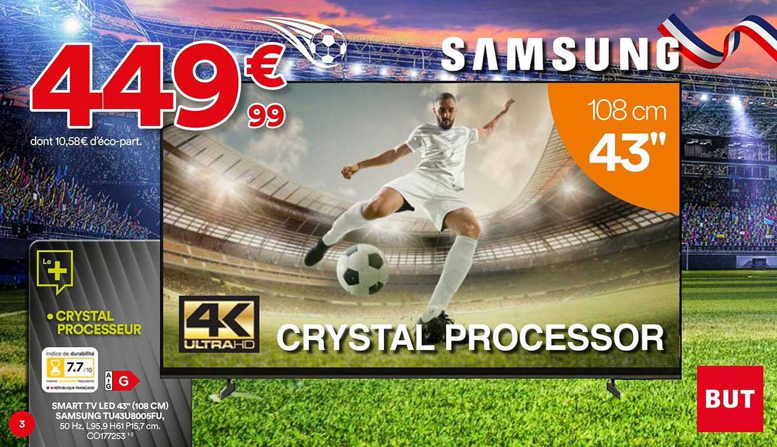 SMART TV LED 43" (108 CM) SAMSUNG TU43U8005FU, 50 Hz, L95,9 H61 P15,7 cm. C0177253 12