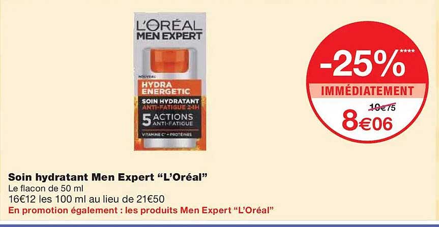 Soin hydratant Men Expert “L’Oréal”