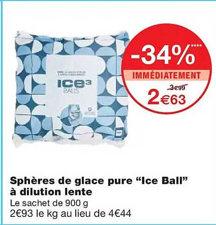 Sphères de glace pure "Ice Ball" à dilution lente