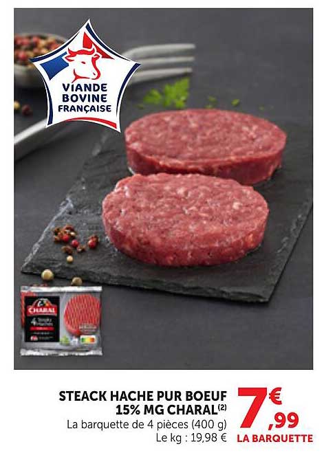 STEACK HACHE PUR BOEUF 15% MG CHARAL(2)
