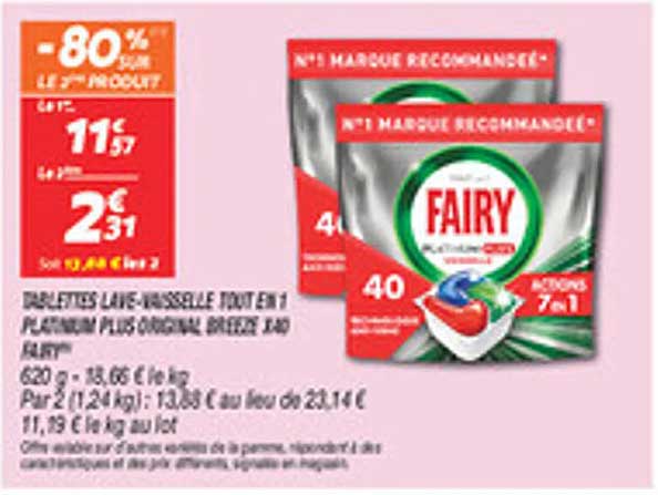 TABLETTES LAVE-VAISSELLE TOUT EN 1 FAIRY PLUS ORIGINAUX, BRISSEZ-LES