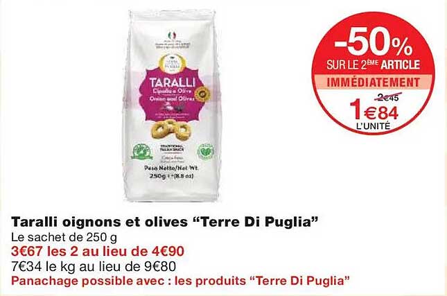 Taralli oignons et olives “Terre Di Puglia”