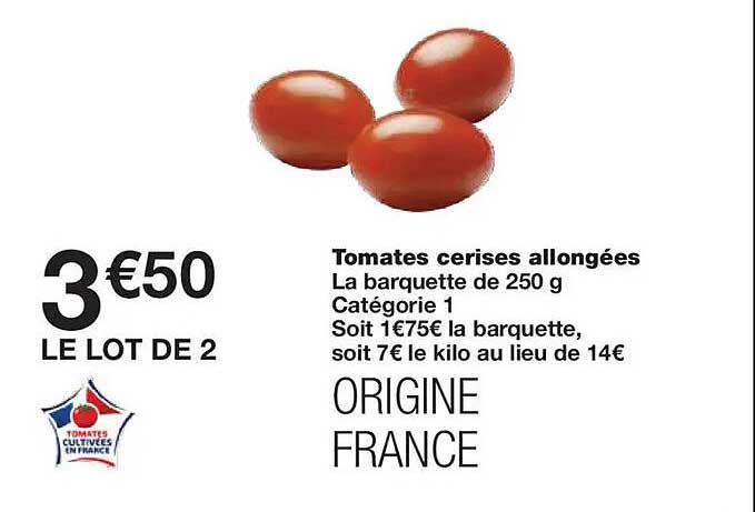 Tomates cerises allongées