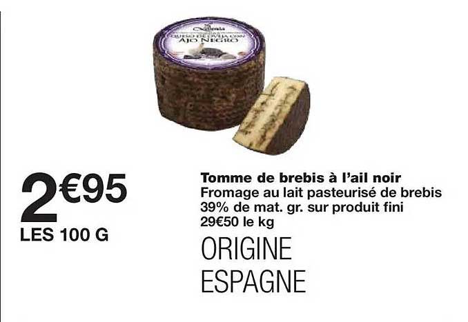 Tomme de brebis à l'ail noir