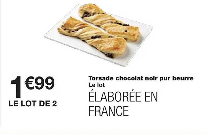 Torsade chocolat noir pur beurre