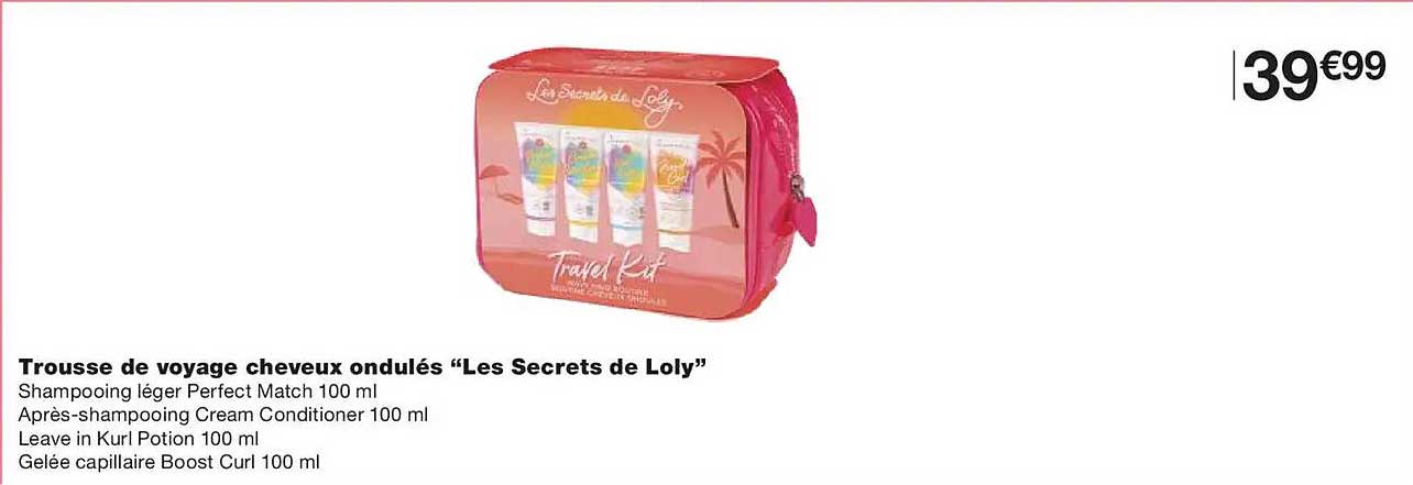 Trousse de voyage cheveux ondulés “Les Secrets de Loly”