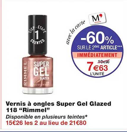 Vernis à ongles Super Gel Glazed 118 “Rimmel”
