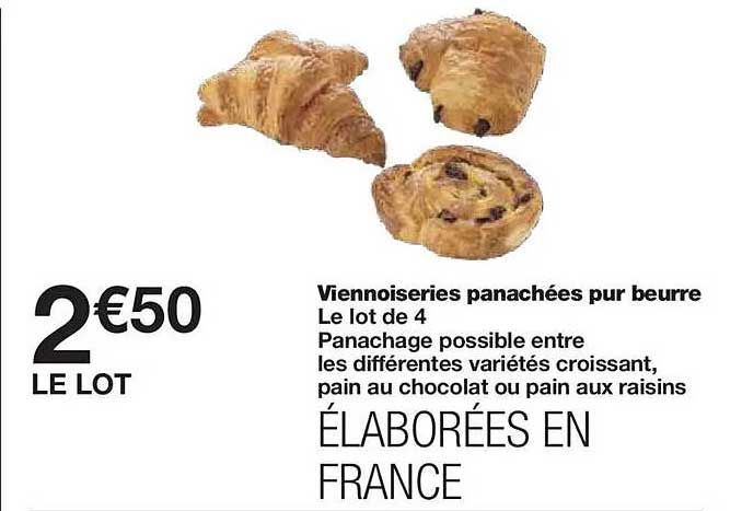 Viennoiseries panachées pur beurre