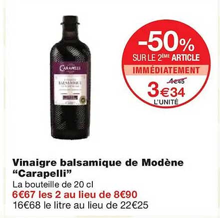 Vinaigre balsamique de Modène "Carapelli"