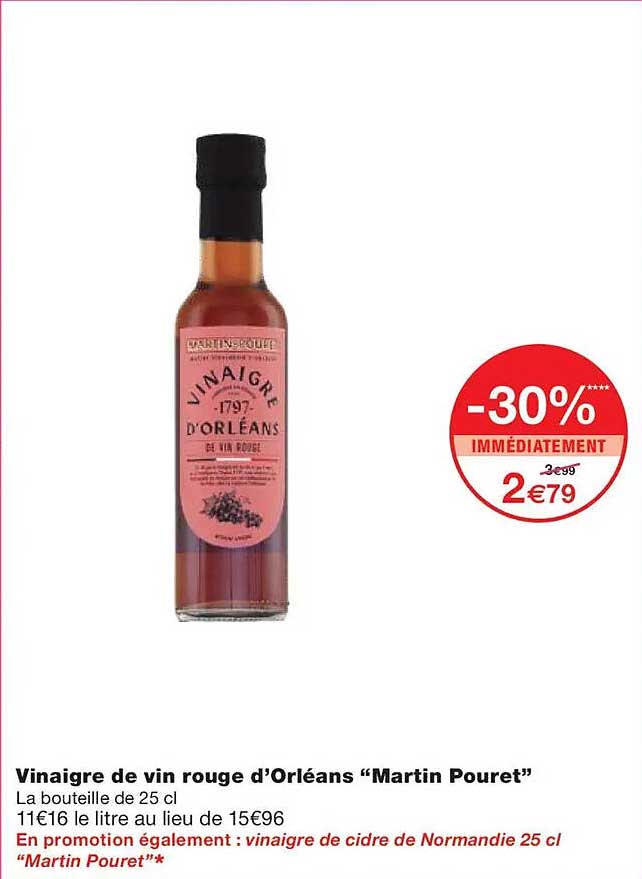 Vinaigre de vin rouge d’Orléans “Martin Pouret”