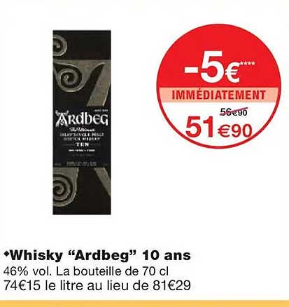 Whisky “Ardbeg” 10 ans