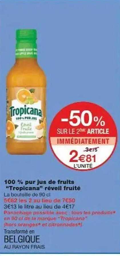 100 % pur jus de fruits "Tropicana" révél fruité