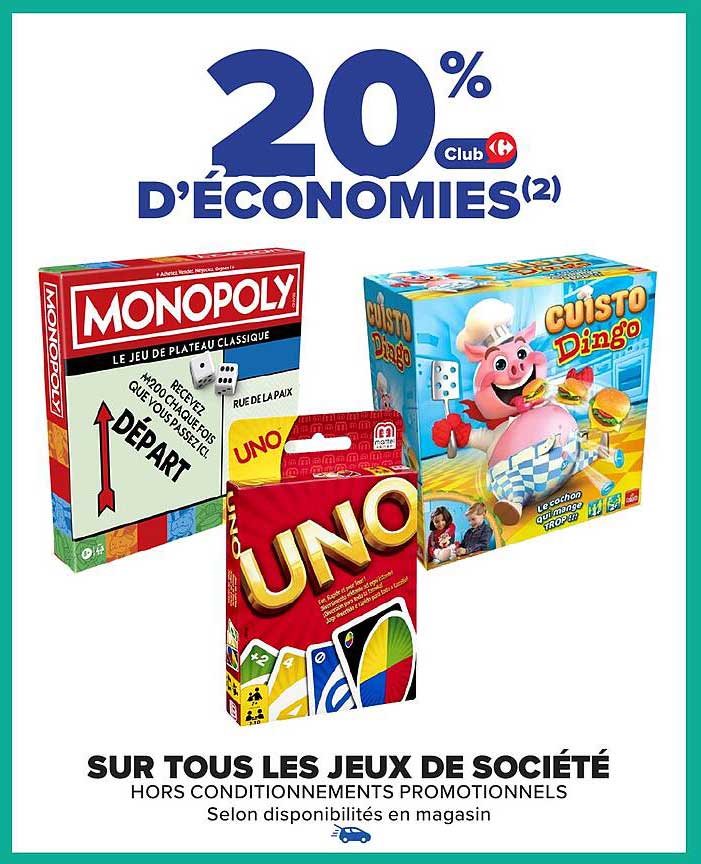 20 % d’économies sur tous les jeux de société