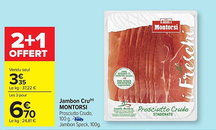 2+1 OFFERT - Jambon Cru Montorsi