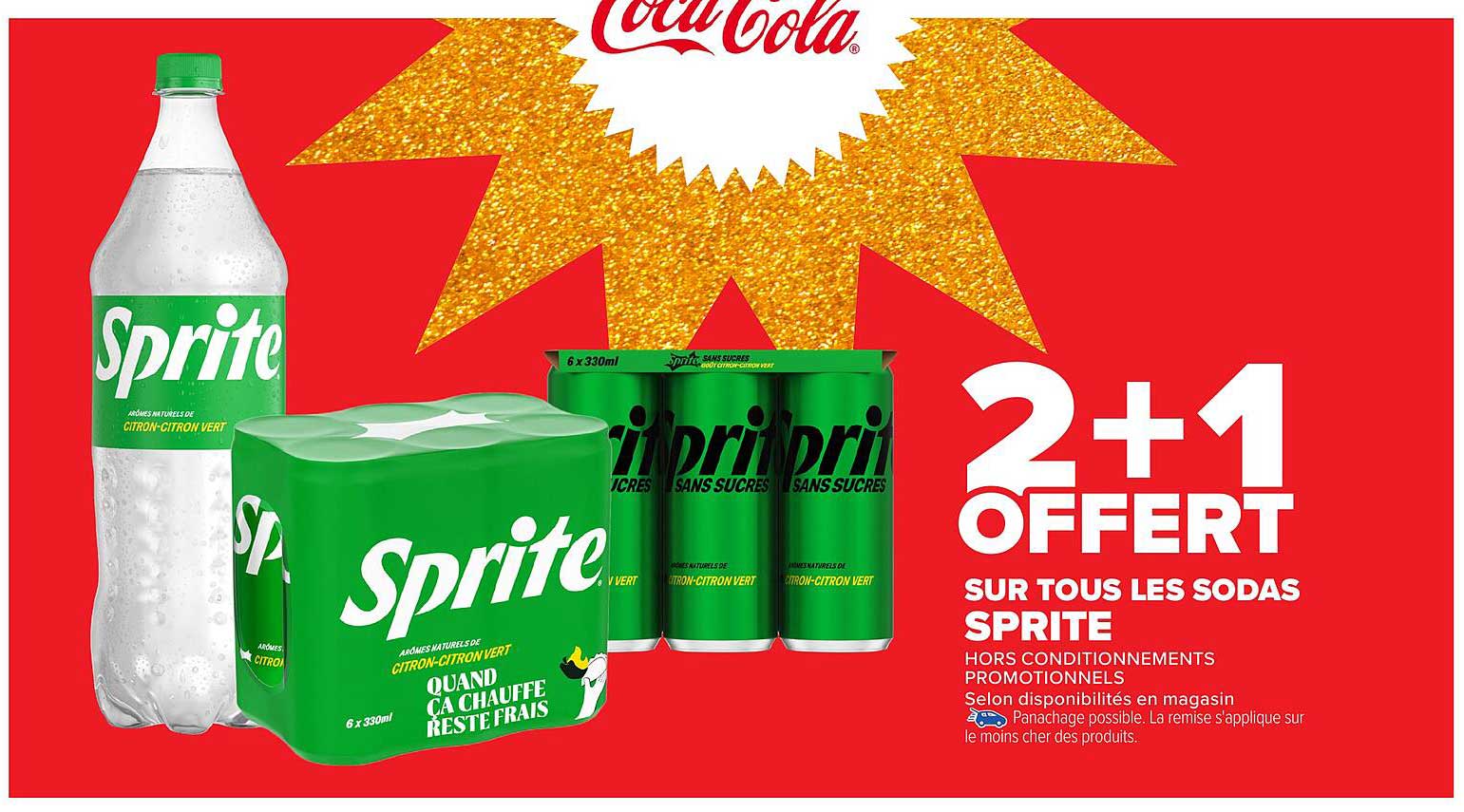 2+1 OFFERT SUR TOUS LES SODAS SPRITE