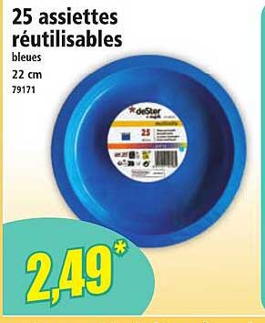 25 assiettes réutilisables