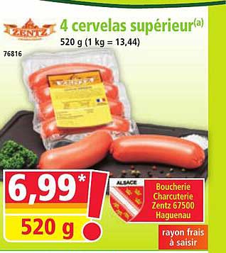 4 cervelas supérieur