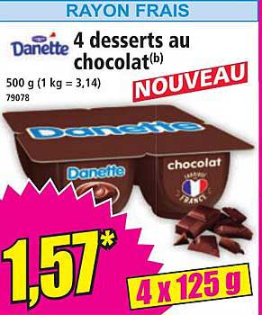 4 desserts au chocolat