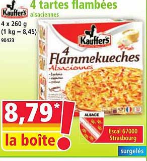 4 tartes flambées alsaciennes