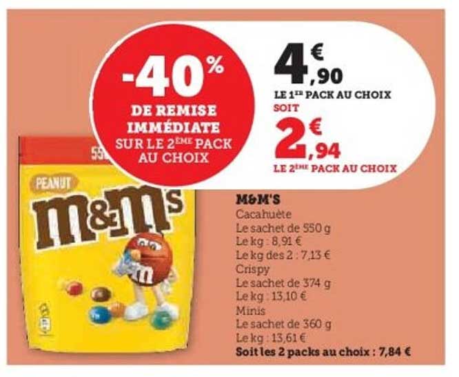 -40% de remise immédiate sur le 2ème pack au choix