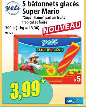 5 bâtonnets glacés Super Mario