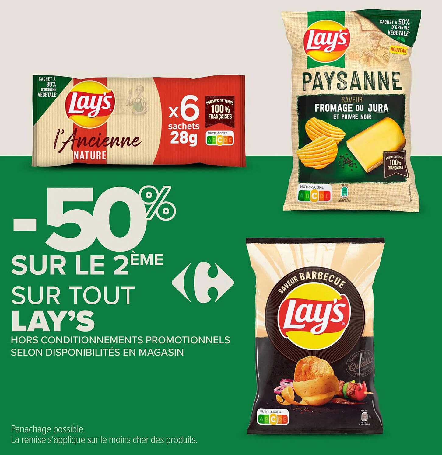 -50% SUR LE 2ÈME SUR TOUT LAY’S