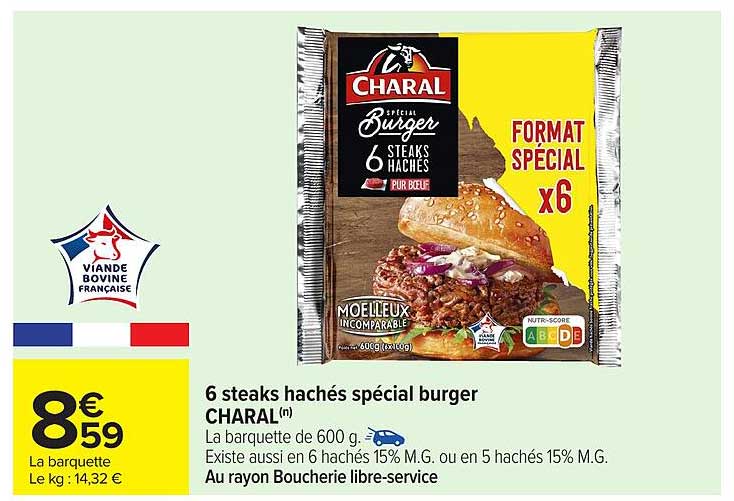 6 steaks hachés spécial burger CHARAL