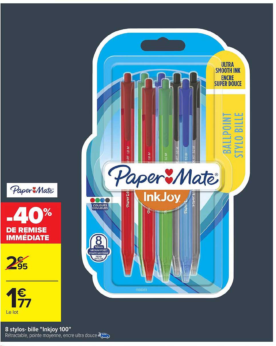 8 stylos- bille "InkJoy 100"