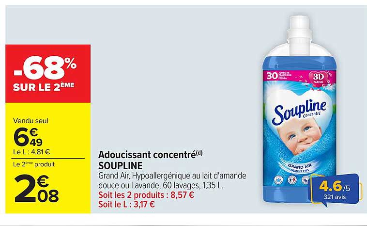 Adoucissant concentré SOUPLINE