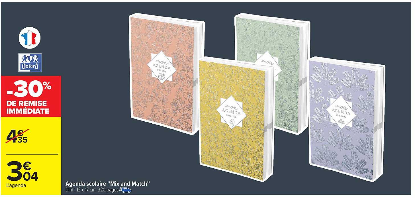 Agenda scolaire "Mix and Match"