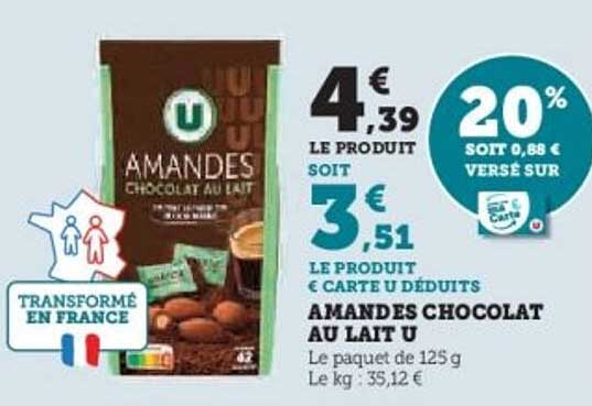 AMANDES CHOCOLAT AU LAIT U