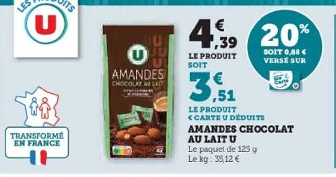 AMANDES CHOCOLAT AU LAIT U