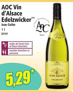 AOC Vin d'Alsace Edelzwicker** Jean Geiler 1 L