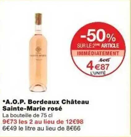 A.O.P. Bordeaux Château Sainte-Marie rosé