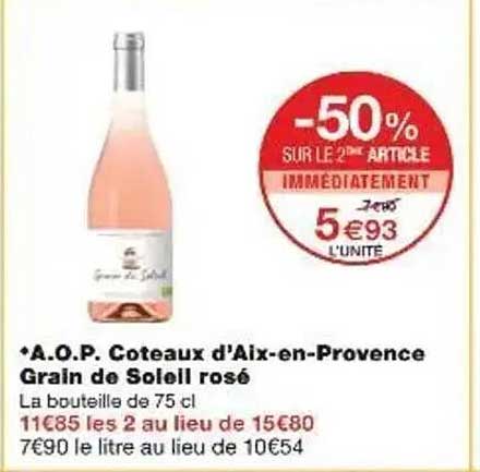 A.O.P. Coteaux d'Aix-en-Provence Grain de Soleil rosé