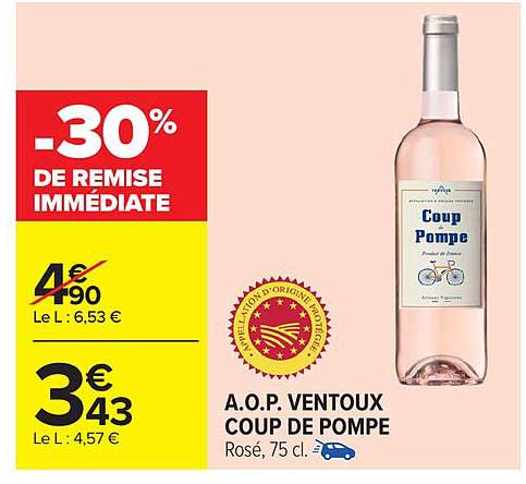 A.O.P. VENTOUX COUP DE POMPE Rosé, 75 cl.