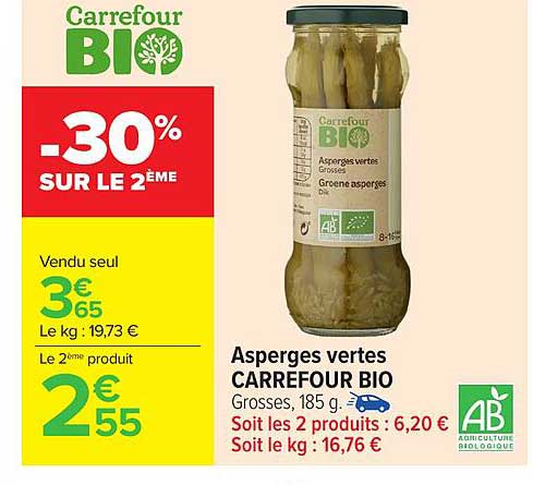 Asperges vertes CARREFOUR BIO