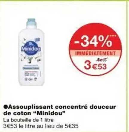 Assouplissant concentré douceur de coton “Minidou”