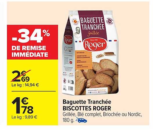 Baguette Tranchée BISCUITES ROGER