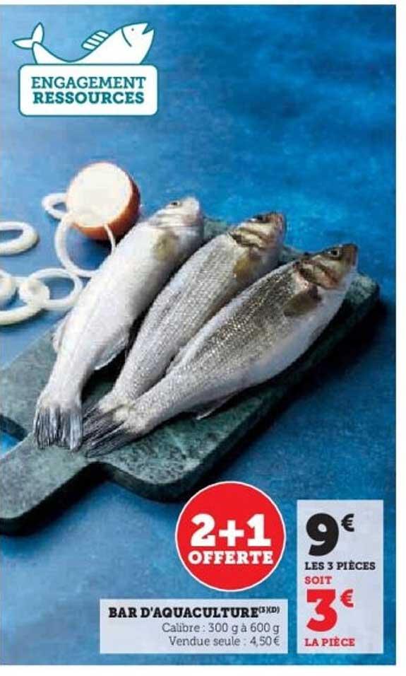 BAR D'AQUACULTURE 2+1 OFFERTES