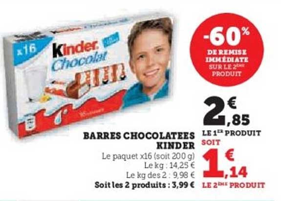 BARRES CHOCOLATEES KINDER