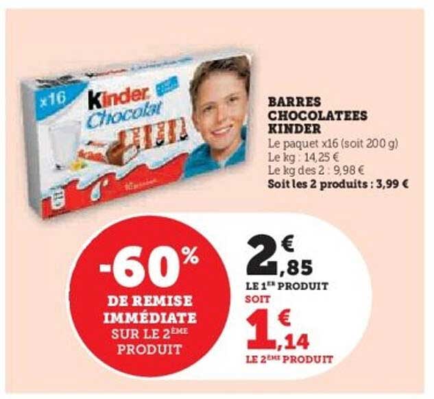 BARRES CHOCOLATEES KINDER