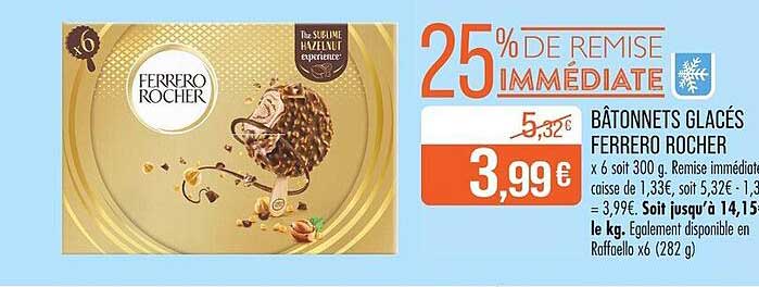 BÂTONNETS GLACÉS FERRERO ROCHER