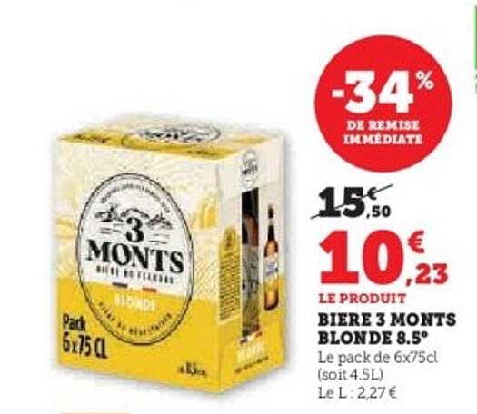 Bière 3 MONTS BLONDE 8.5°