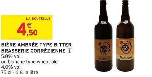 Bière Ambrée type Bitter Brasserie Corrézienne