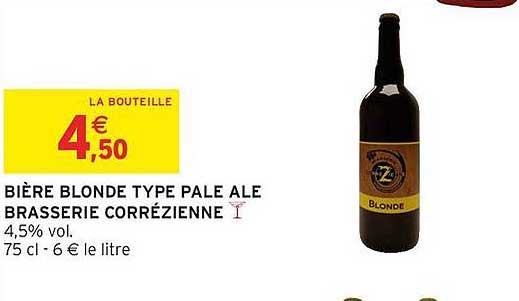 Bière blonde type Pale Ale Brasserie Corrézienne